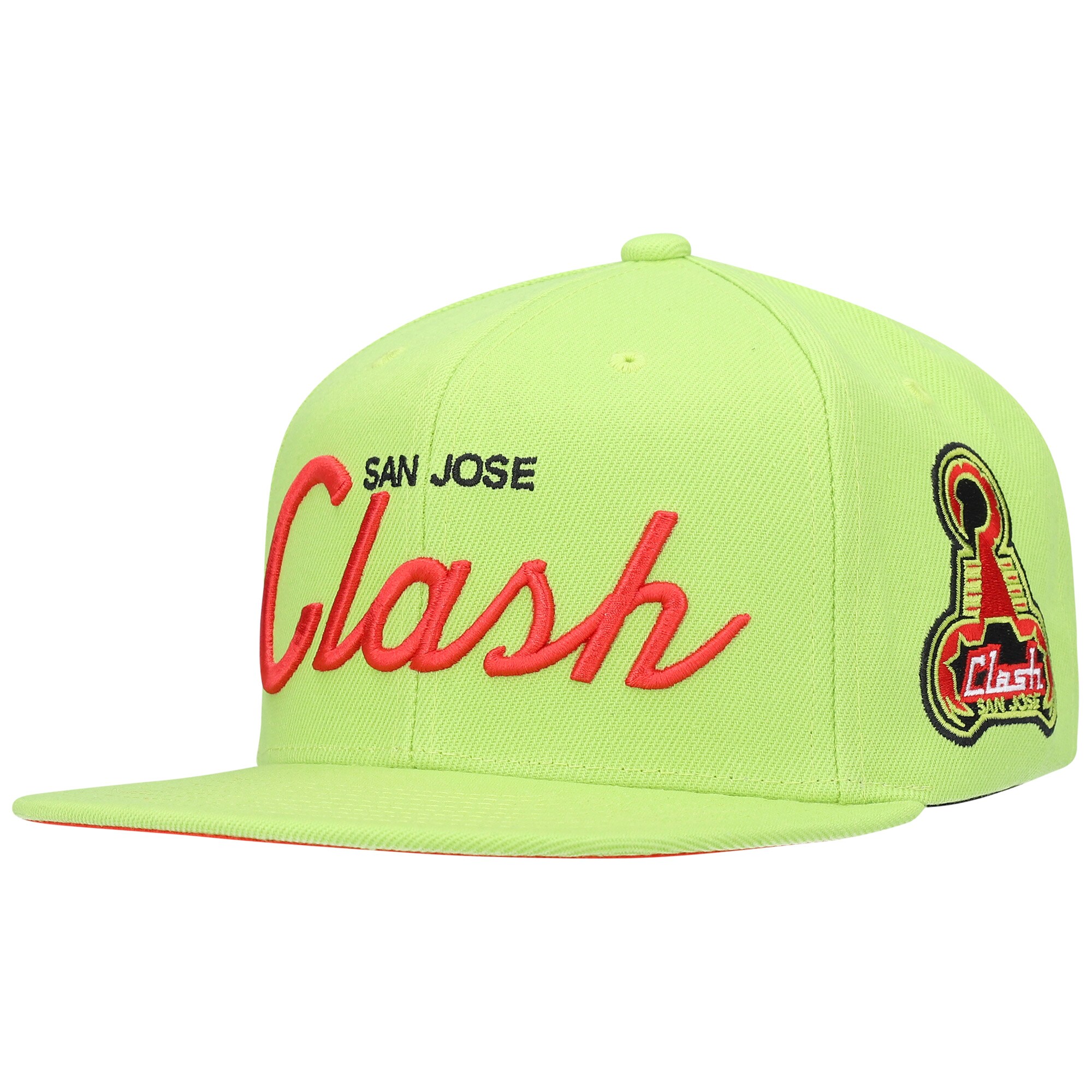 men8217s san jose clash mitchell amp ness green historic logo since 821796 foundation script snapback hat | LA Galaxy Jerseys and Fan Gear | MLS Apparel