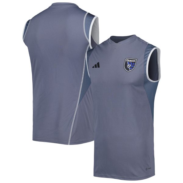 men8217s san jose earthquakes adidas gray 2023 on-field sleeveless training jersey | LA Galaxy Jerseys and Fan Gear | MLS Apparel