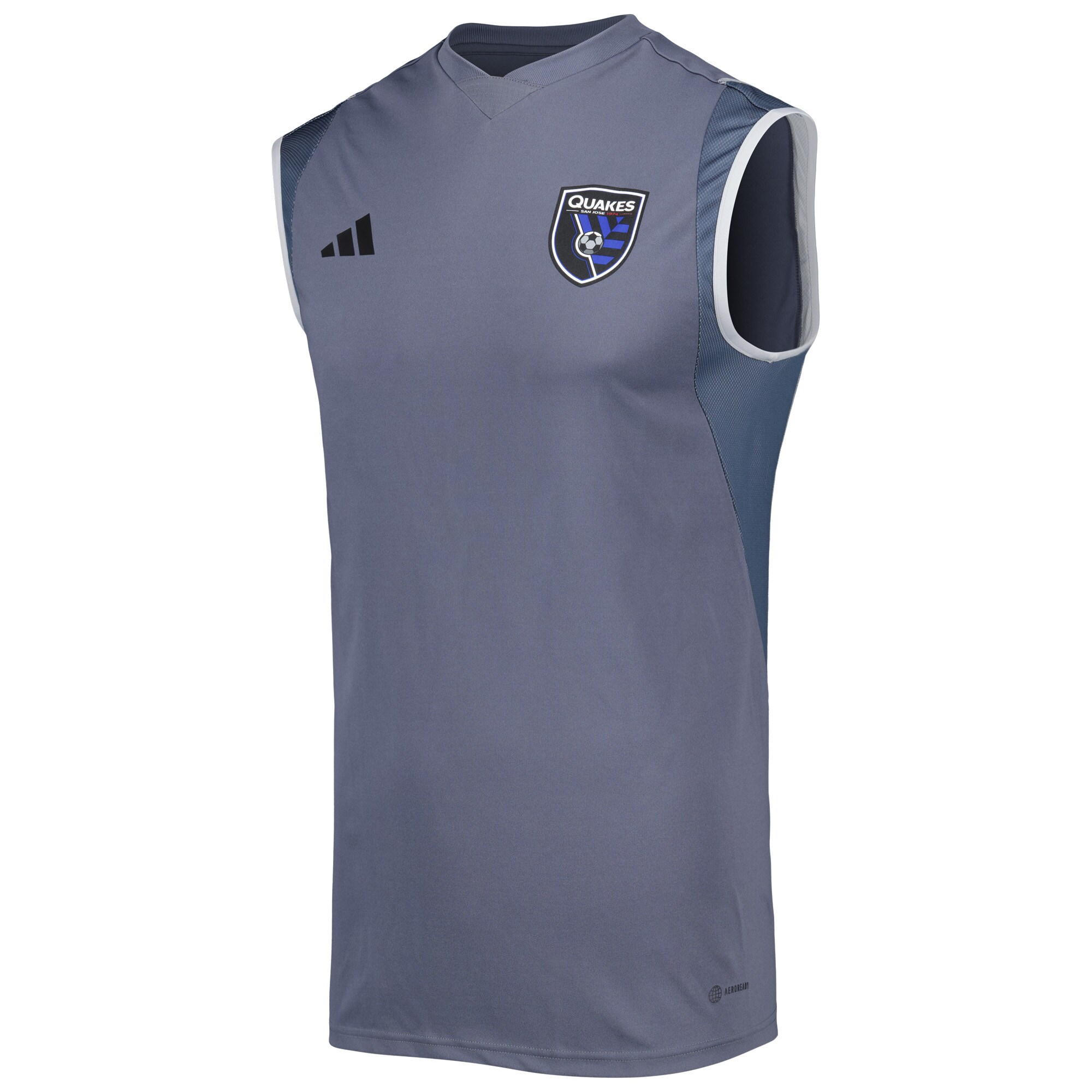 men8217s san jose earthquakes adidas gray 2023 on-field sleeveless training jersey | LA Galaxy Jerseys and Fan Gear | MLS Apparel