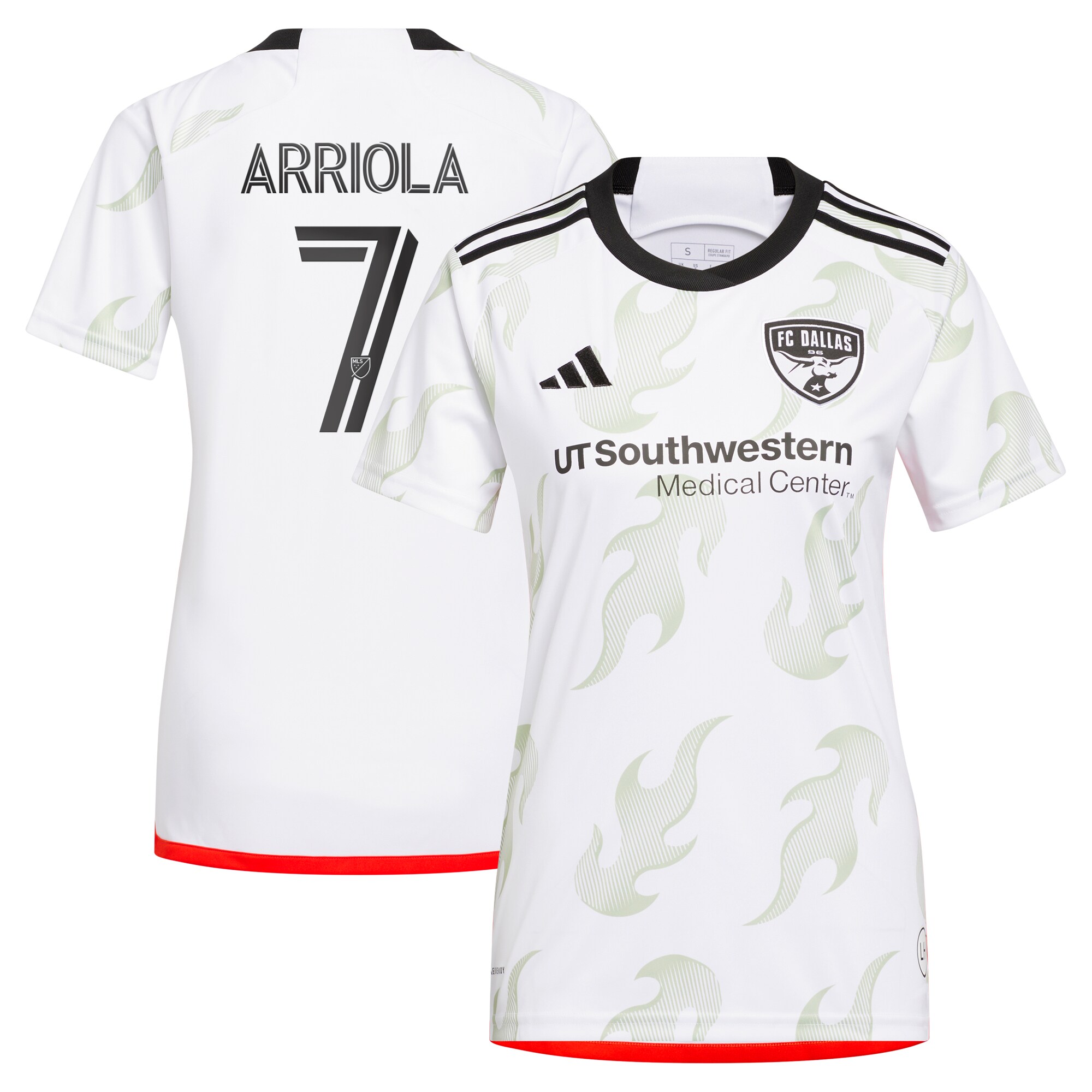women8217s fc dallas paul arriola adidas white 2023 burn baby burn replica player jersey | LA Galaxy Jerseys and Fan Gear | MLS Apparel