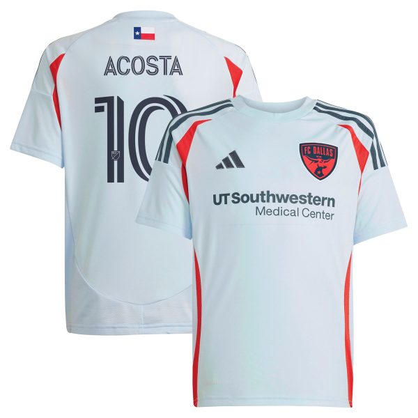 youth fc dallas luciano acosta adidas light blue 2025 the inferno kit replica player jersey | LA Galaxy Jerseys and Fan Gear | MLS Apparel