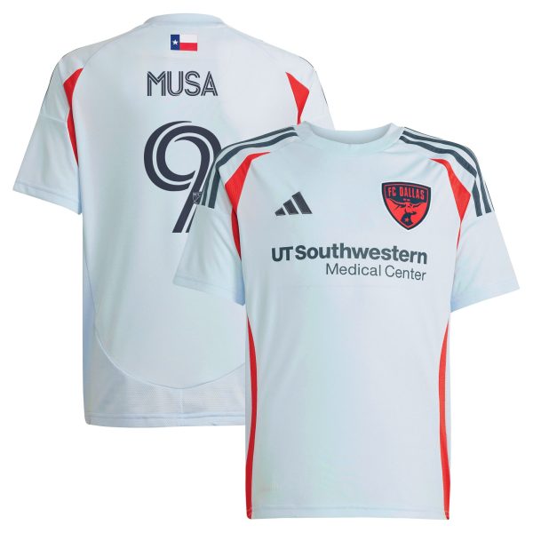 youth fc dallas petar musa adidas light blue 2025 the inferno kit replica player jersey | LA Galaxy Jerseys and Fan Gear | MLS Apparel
